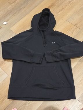 Nike Black Pullover Hoodie with White Swoosh